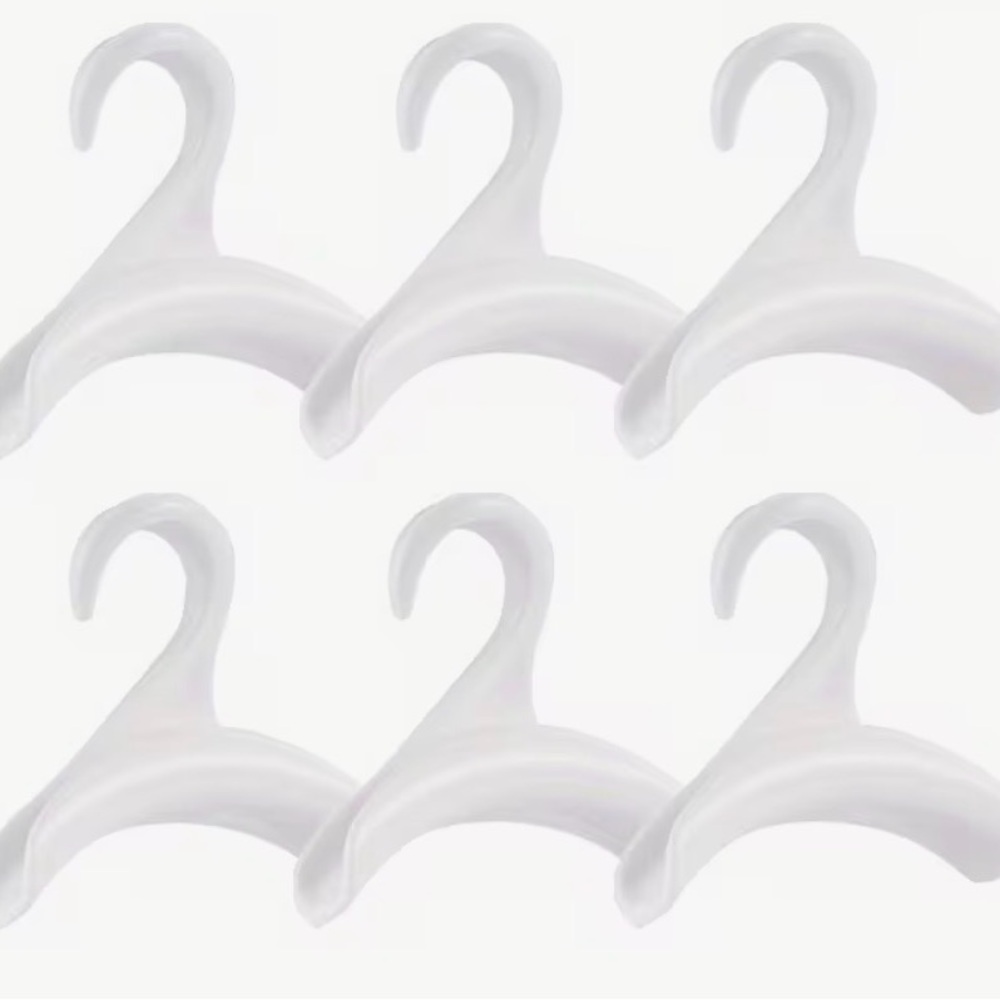 Sleek White Handbag Hangers.  Set of Five